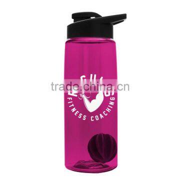 USA Made 26 oz. Tritan Flair Bottle With Mixer Ball - BPA-free, has a drink-thru lid, mixing ball and comes with your logo