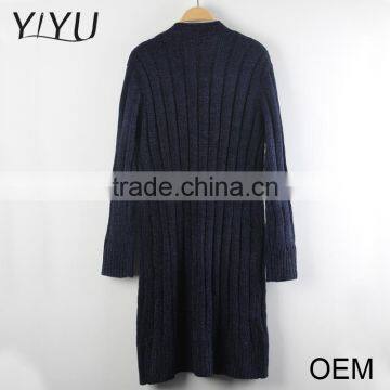 Clearance Cheap Ladies Winter Blue Long Sleeve V-neck Cardigan Knitting Sweaters photo-2