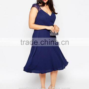 Plus Size Chiffon Midi Dress Wholesale Xxl Size Women Casual Dress photo-5
