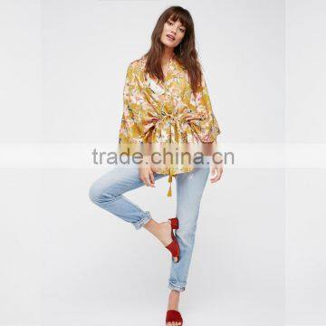 Floral Printed Casual Clothes Ladies Latest Design Kimono photo-5