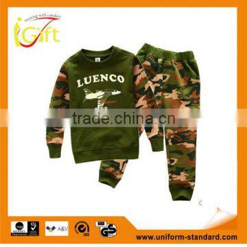 2014 Hot Sell Wholesale High Quality Long Sleeve Camouflage Kids Sportwear