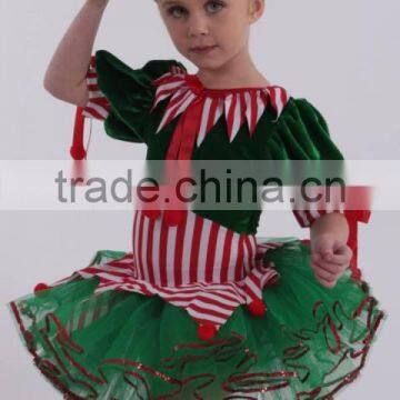 2016 Christmas Elf With Hat, Green Velvet and Red-white Stripped Lycra photo-2