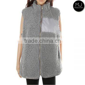 Wholesale Women Zip Sleeveless Fleece Vest photo-4