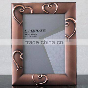 Factory best selling New style love heart photo frame for coppery Plated photo frame KJJ-2