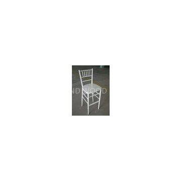 Lacquer Armless White Wooden Chiavari Barstool Solid Wood Pub Chair , BIFMA