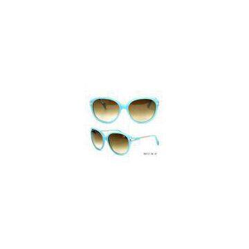 Light Blue Acetate Frame Sunglasses For Girls For Round Face , Stylish