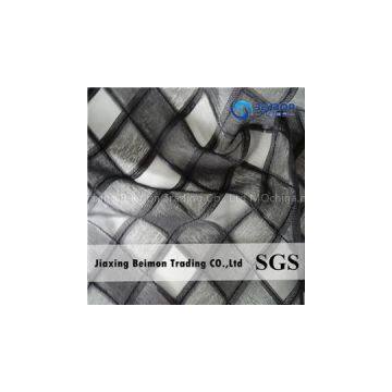 Black Special Style Grid Fabric