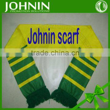 Custom design silk printing double layers football fans scarf