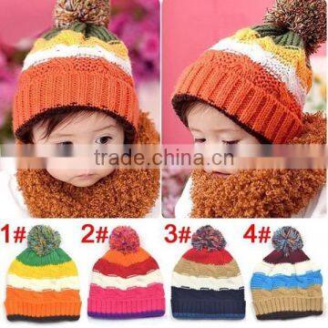 mixed color 100%acrylic children baby winter hat