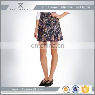 2016 sexy young teen girls mini short skirt with sexi floral print hot sell wholesale