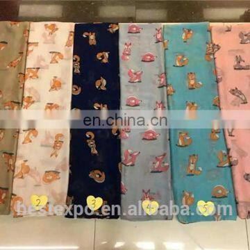 Animal Printed Hijab Shawls Cute Fox Pattern Pashmina Ladies Fashion Chiffon Scarves photo-6
