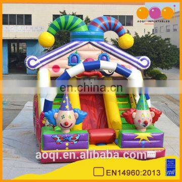 AOQI giant wonderful clown slide /inflatable slides with free EN 14960