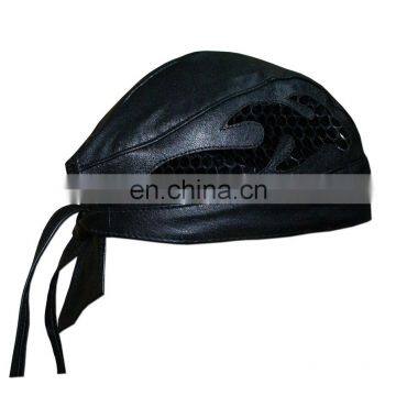 HMB-901M3 LEATHER SKULL CAP DURAG HEA WRAP BANDANA SKULLCAP HATS SCARF SNAKE SKIN ORIGINAL