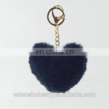Saint Valentine's Day Gift Girl's Plush Fur Pom Pom Heart Shape Keychain Bag Girls' Accessories Car Pendant photo-5