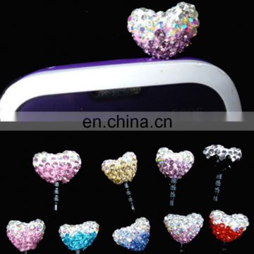 Wholesale diamond cell phone anti dust plugs charm for iphone samsung MCD-0012