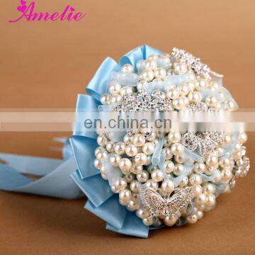 Pearl And Rhinestone Brooch Bouquet For Wedding