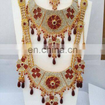 INDIAN RED WEDDING BRIDAL JEWELRY/JEWELLERY SET