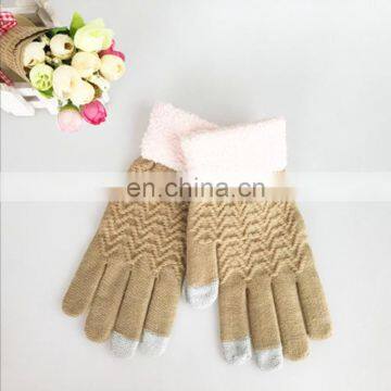 2017 New style knitting acrylic touch screen gloves.