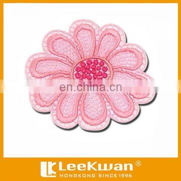 Pink Flower Laser Cut border Embroidery Patch