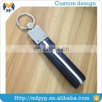 Wholesale printing custom logo metal leather strap keychain