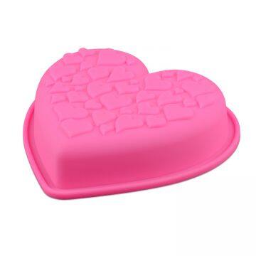 Free Sample Food Grade Heat resistant Nontoxic Silicone Cake Mold Baking Mousse Pudding Mold Tool Love Shape