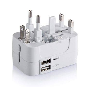 2018 Coorporate Gift Universal Travel Adapter With US UK EU AUS Plug Adaptor ,2.1A Dual USB Port photo-2
