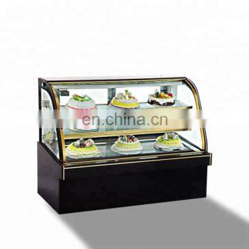 Desktop Curved Glass Cake Showcase Small Hot Warm Cake Display On Counter Cooler Freezer Glass Door Fridge Refrigerator