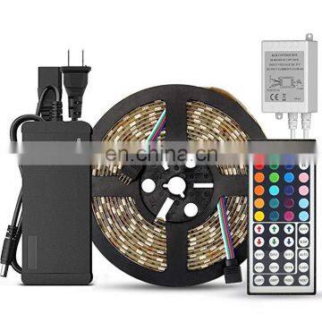 5m Smd Led Rgb Strip 12V 5050 Waterproof Rgb Led Strip Light 300 Led + 44 Key Remote+ Adapter Rgb Led Strip Kit