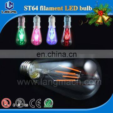 Colorful Lights Decorate Christmas Tree Red Green Blue 3w/4w/5w St64 Led Filament Bulb photo-3