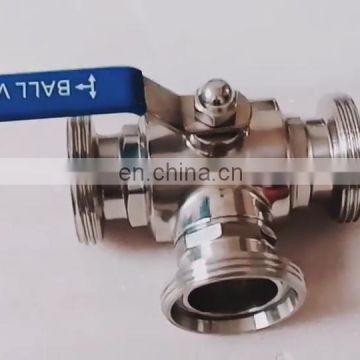 Homebrew Stainless Steel Sanitary Tri Clamp Full Bore 3 Way Ball Valve SS304 1.5"