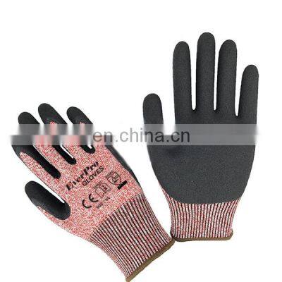 Anti Cut Level 5 HPPE Nitrile Sandy Anti Cut Gloves