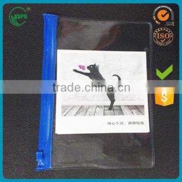 Clear plastic PVC document bag with zipper