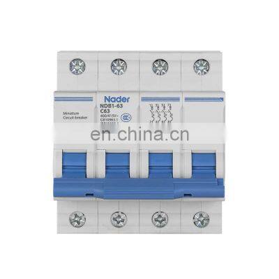 professional manufacturer electrical circuit breaker NDB1-63 4P