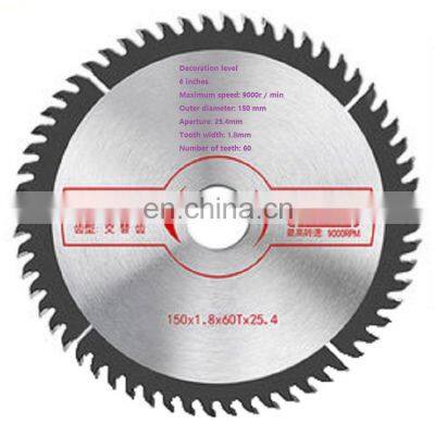 6 in 60 teeth 25.4 aperture High speed steel circular saw blade for wood cutting