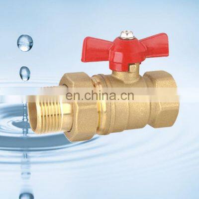 Pn40 Water Lockable Npt Threaded Male Gas Brass Flare Ball Valve with handle