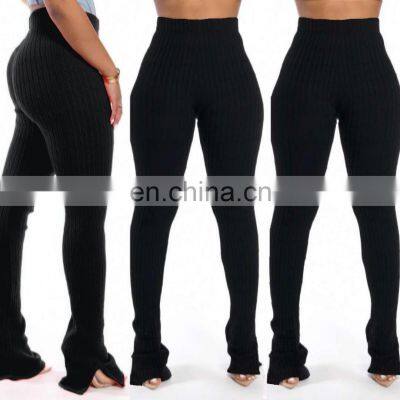 Wholesale Custom Women's Trousers New Fashion Western Style Casual Super Stretch One Piece Pants Velvet Strip Chlorine Fiber photo-4
