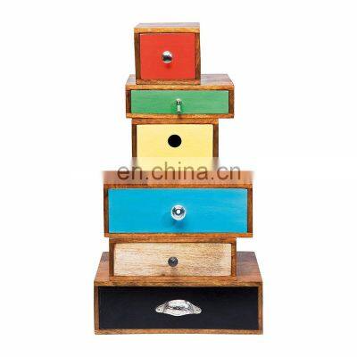 Corner Bedroom Chinese Antique Wooden Kids Bedside Drawers