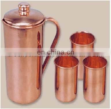 copper jug and glass