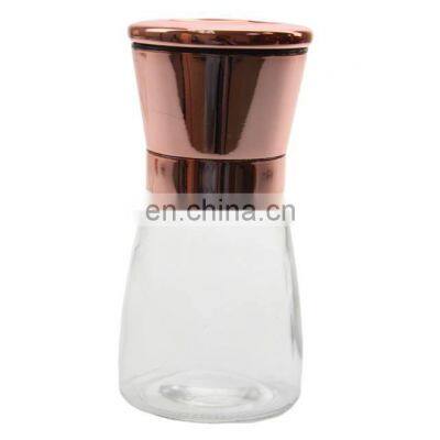 New Design Kitchen Accessories Copper Plating Stainless Steel Salt And Pepper Grinder with Rose Gold Lid