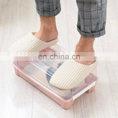 Factory Sell Transparent Color Multi-function Stackable Large Capacity Drop Shoe box PP Plastic  Shoe Storage Box Clear with lid