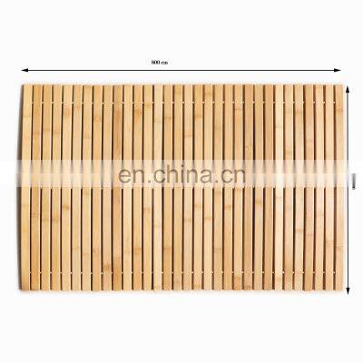 Popular Hand Made Anti-slip Bathroom Shower Mat Natural Bathroom Floor Mat Home and Hotel Bamboo Bath Mat in Square Shape photo-3