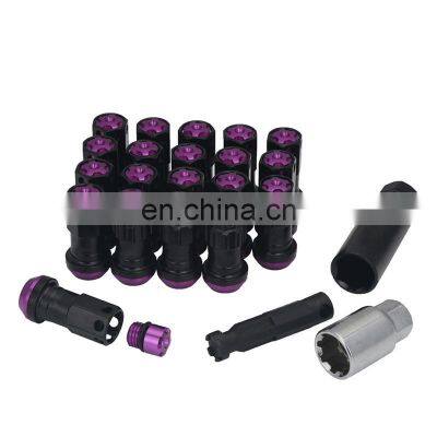 20 pcs/set Multi-Color Racing Steel Wheel Lug Nut Purple