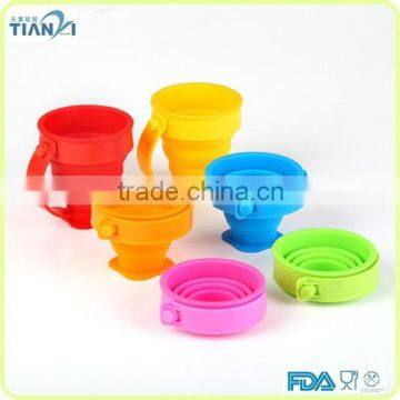Funny Heat Resistance Silicone Collapsible Custom Foldable Cup With Plastic Handle photo-6