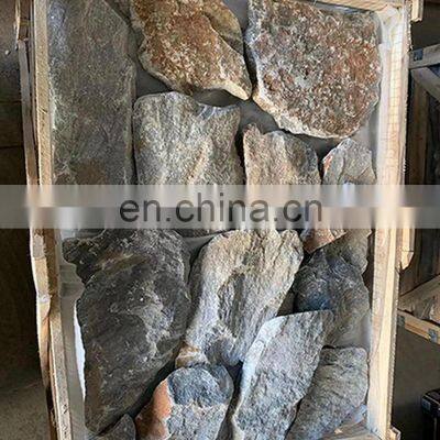 Wall Covering Ledge Black Quartzite Granite Cladding Culture Stone Granite-wall-stone-design on Mesh for Sale photo-2