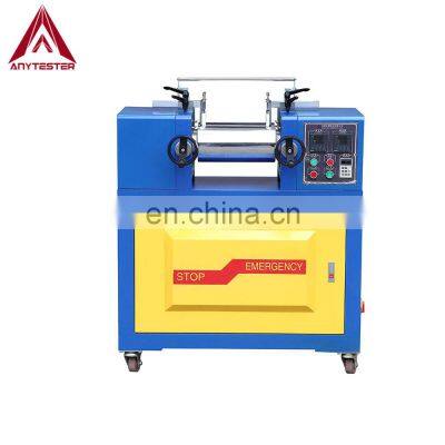 Electric Oil Heating Plastic Rubber Lab Two Roll Mill With Water Cooling