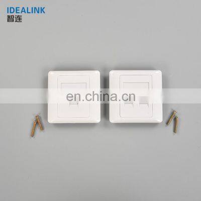 86*86mm 3m RJ45 2 Ports Network Keystone Wall Face Plate For Cat6 Cable