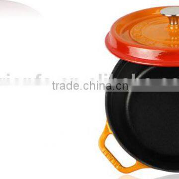 Factory price Trionfo orange pot pre-seasoned cast iron cookware enameled hot pot