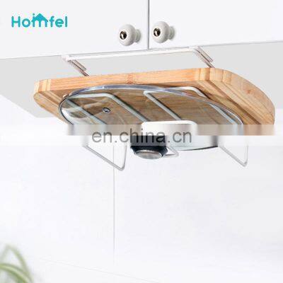Over Cabinet Iron Wire Pot Lid Holder and Wine Rack For Kitchen Pantry photo-3