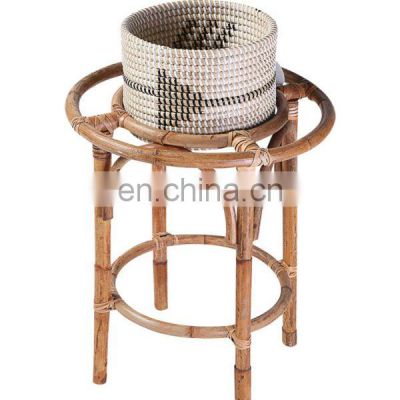 Collection Of Woven Rattan Plant Stand With Seagrass Flower Pot Wicker Plant Holder Basket For Indoor Outdoor Wholesale