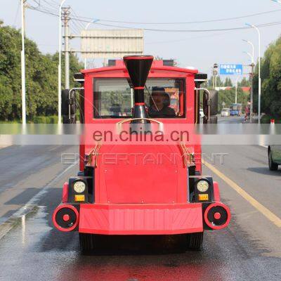 Park Playground Electric Equipment Diesel Tourist Trains Kiddie Ride Trackless Sightseeing Train for Sale